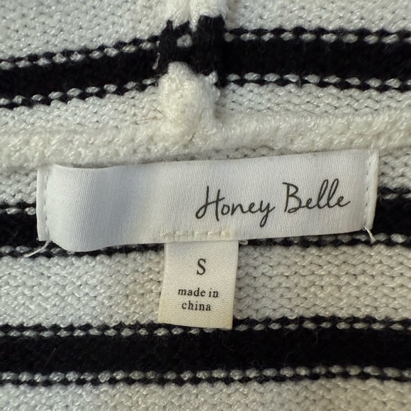 Honey Belle Black and White Cardigan Sweater Sz Small - Picture 2 of 7